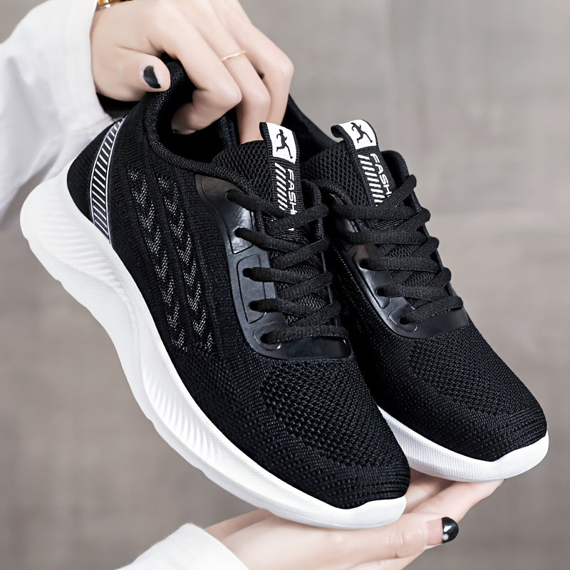 Women's Lightweight Mesh Running Sneakers White Purple Casual Low-Top