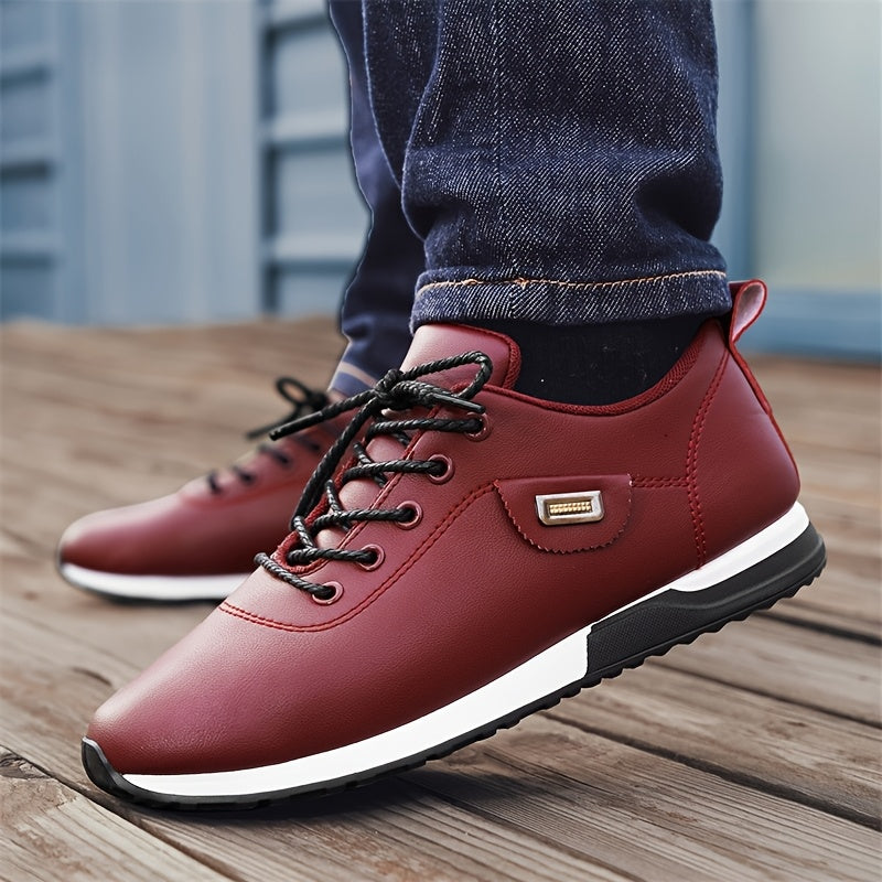 Men's Waterproof Shoes Casual Sports Travel Business All-Season Low Top Solid Color