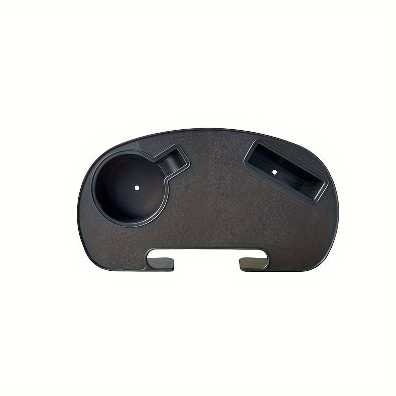 Durable Plastic Lounge Chair Cup Holder Tray Foldable Side Table Black