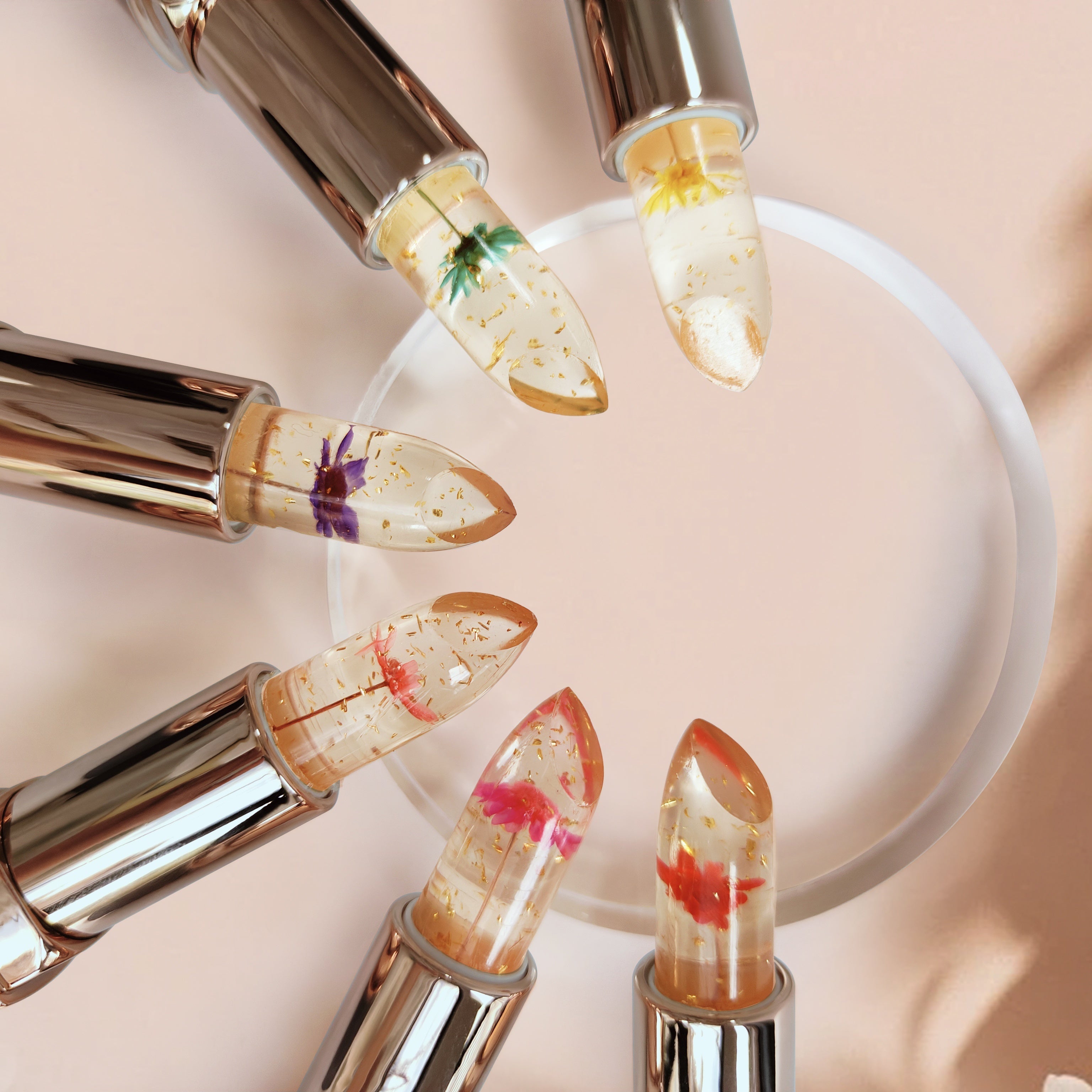 Mujer lápiz labial color cambiador a prueba de agua crema de gel rosa de larga duración