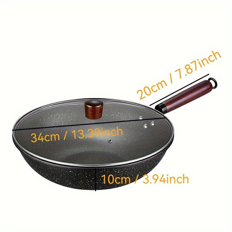 Non-Stick Cookware Set with Woks Stir-Fry Pans Griddle and Skillet for Gas and Induction