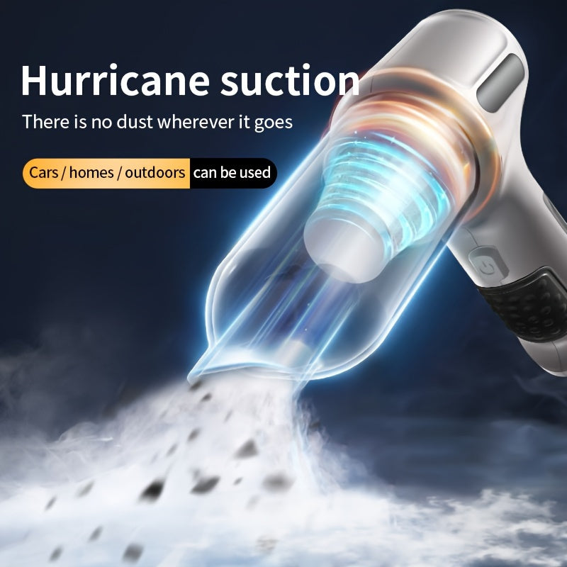 Compact Cordless Vacuum Cleaner with Strong Suction, Rechargeable USB, Car and Home Use