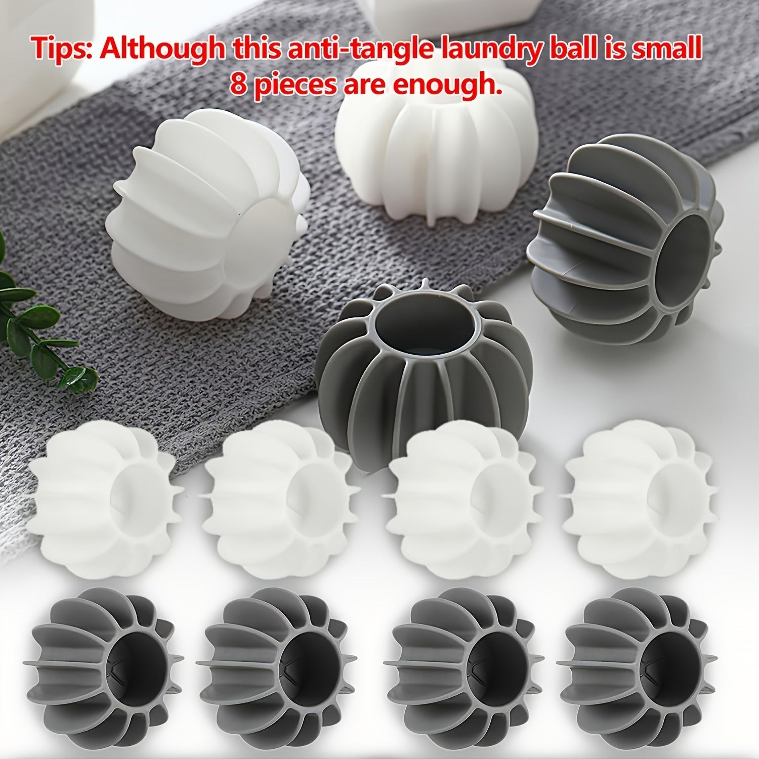 8 Pcs Laundry Dryer Balls Reusable Fabric Softener Anti-tangle Household Gadgets