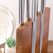 Thickened Acacia Wood Double-Sided Magnetic Knife Holder Kitchen Organizer