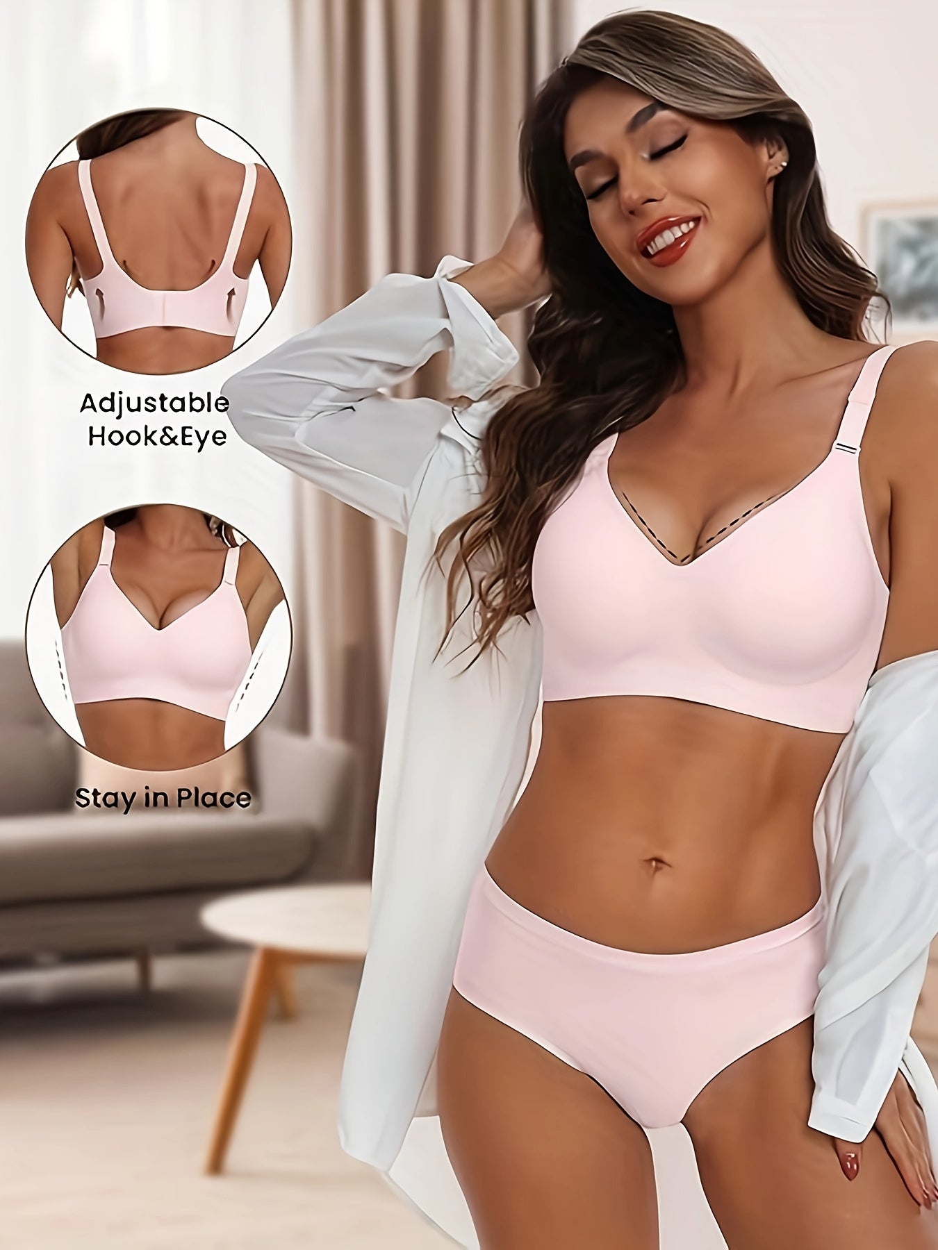 Women's Seamless Wireless Cami Bra with Push-Up and Light Support