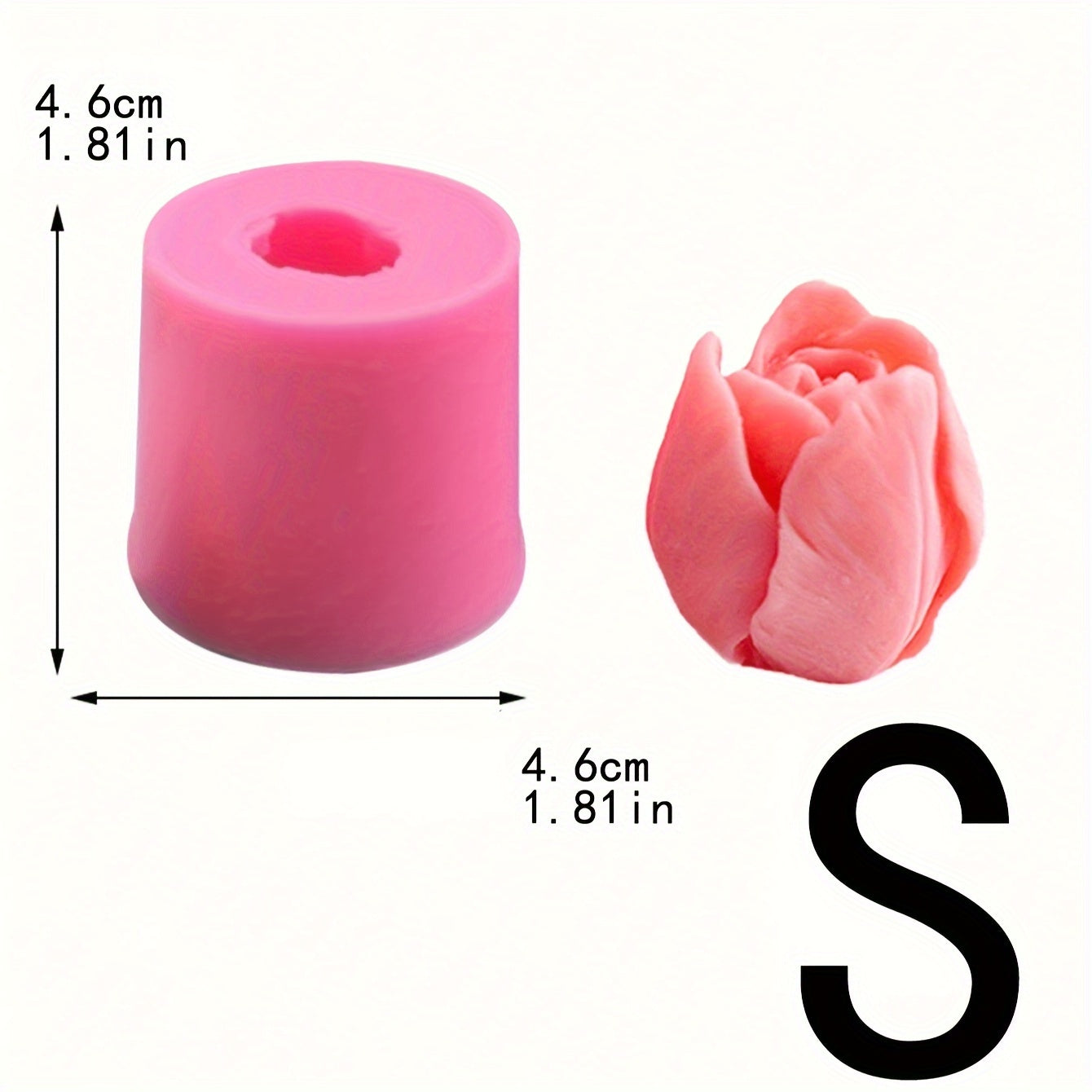 Pink Silicone Tulip Mold for Candle Making and Crafts