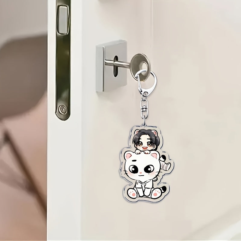 Acrylic Cartoon Animal Keychain Double-Sided Charm for Bags and Keys Gift for Fans