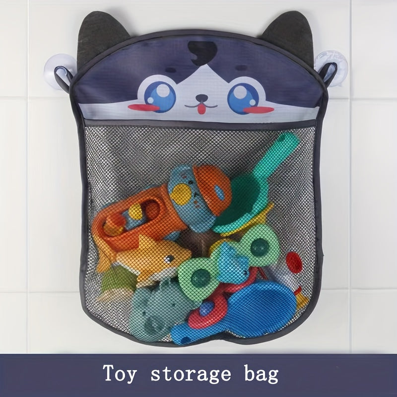 Baby Bath Toy Storage Bag with Suction Cups Kid's Bathroom Organizer
