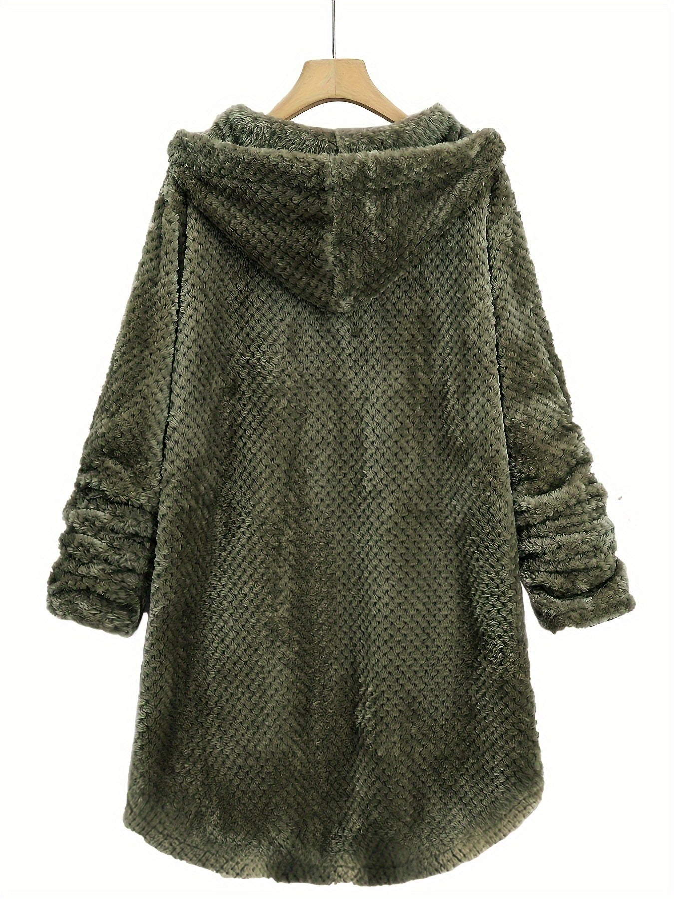 Пуховик из плюша с капюшоном для женщин с карманами, осень-зима, полиэстеровое трикотажное изделие