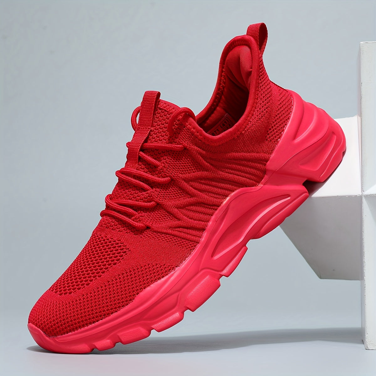 Men's Breathable Lightweight Fabric Lace-Up Sneakers for Sports and Casual Wear