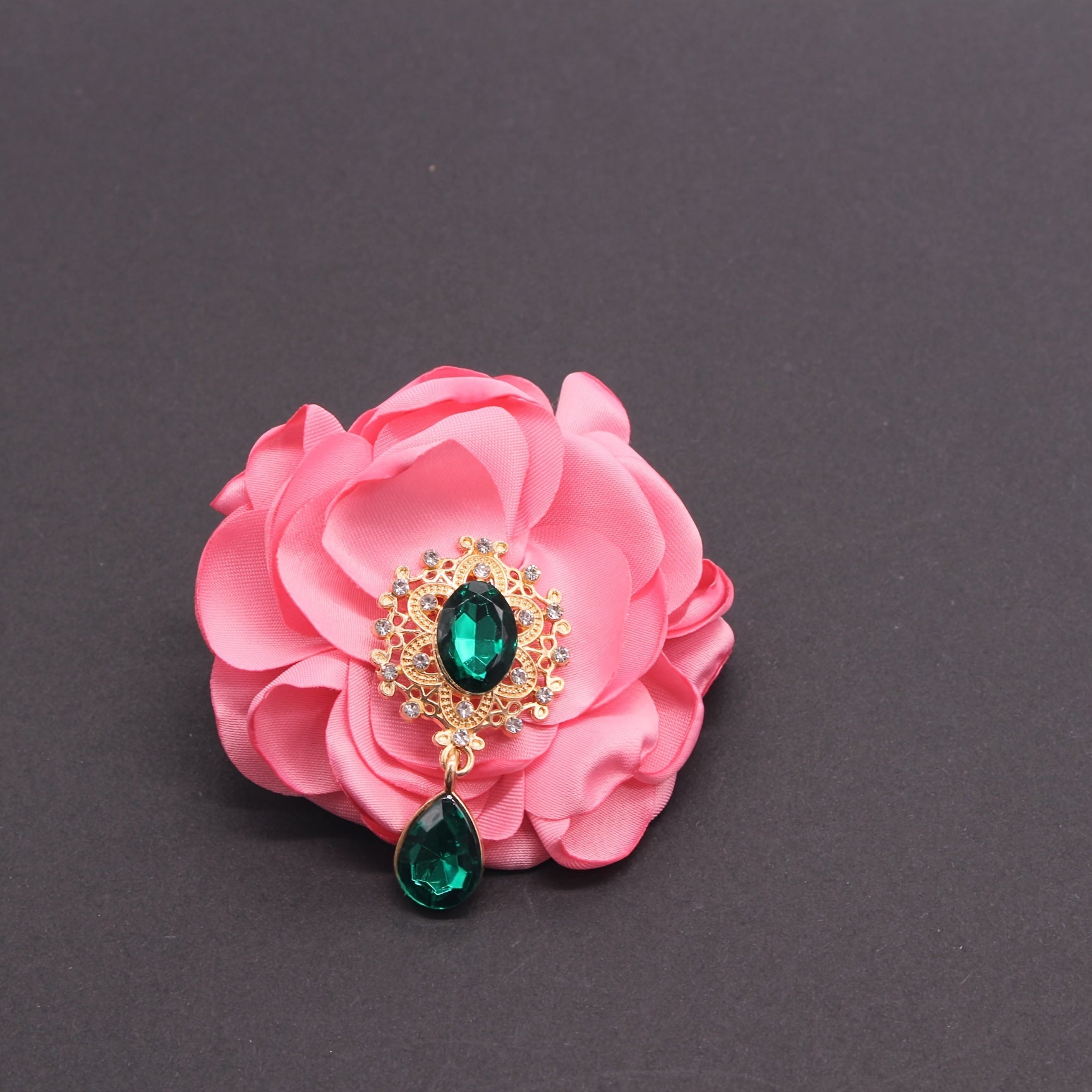 10Pcs Hair Ornaments Set Green Gemstone Water Drop Alloy Clips for DIY Jewelry