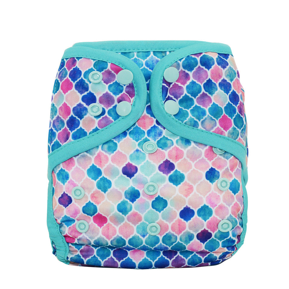 Cubierta de pañal de tela para bebé, impermeable, transpirable, ajustable, con broches, de talla única