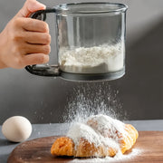 Semi-Automatic Flour Sifter Plastic Baking Tool for Home Kitchen