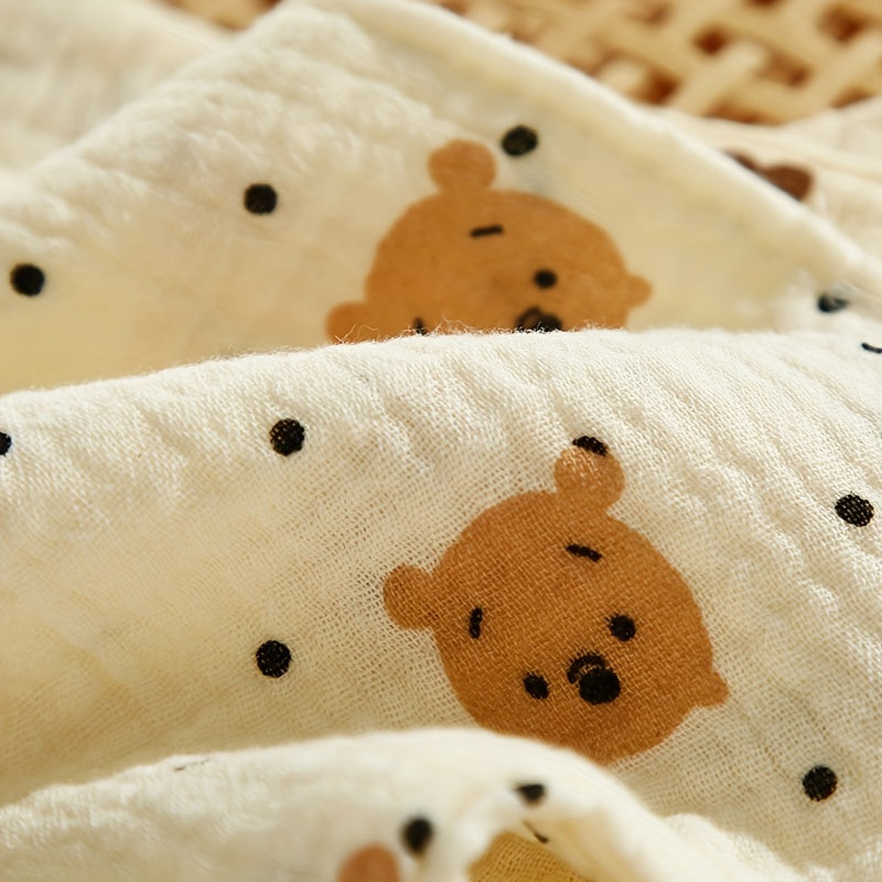 Set of 6 Cotton Baby Bibs Saliva Cloths with Snap Closure and Absorbent Woven Fabric