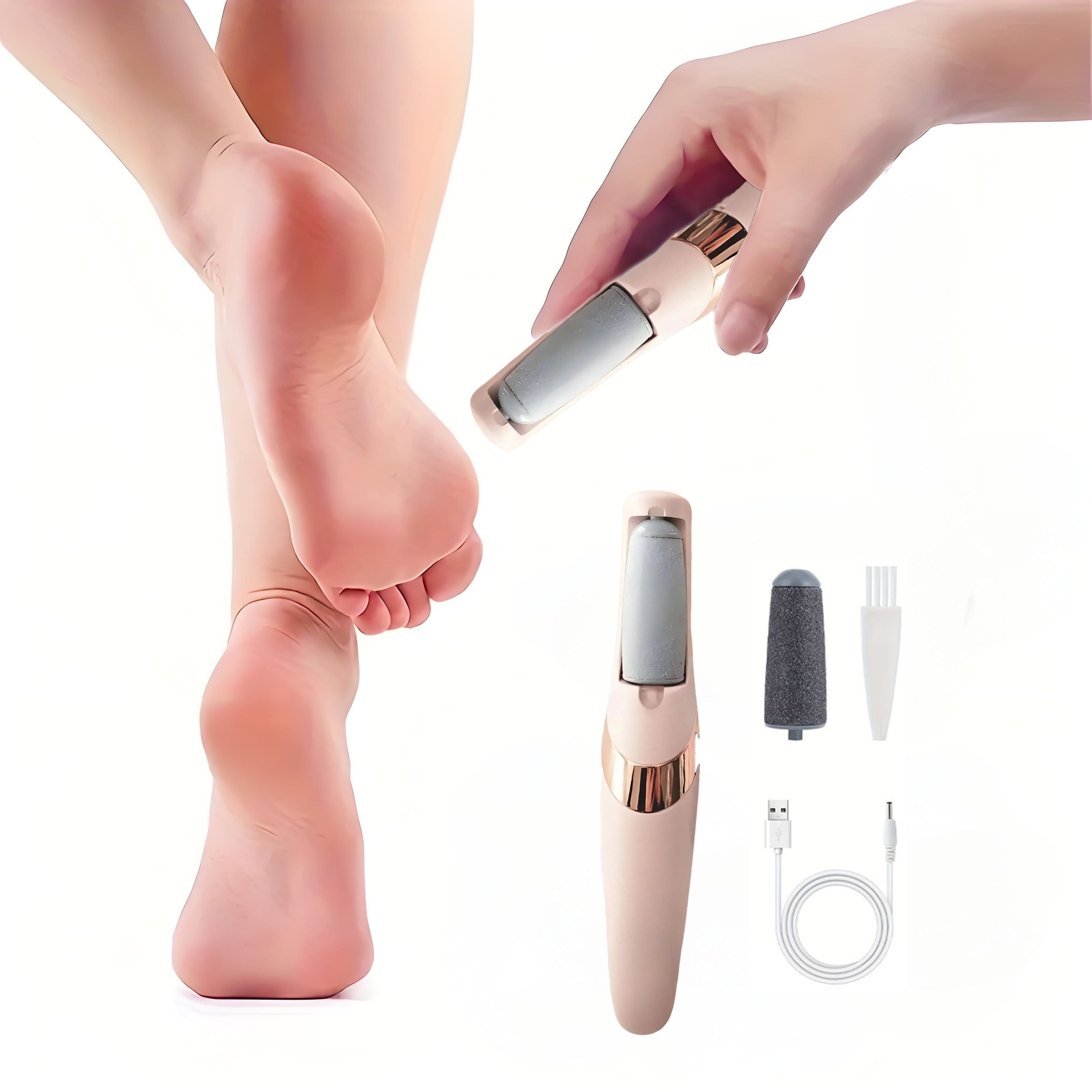 USB-заряженный ножной мельничка и удалитель мозолей с эргономичным дизайном, сменными насадками и перезаряжаемой батареей — мягкое отшелушивание для ног, отличный подарок к Дню матери или