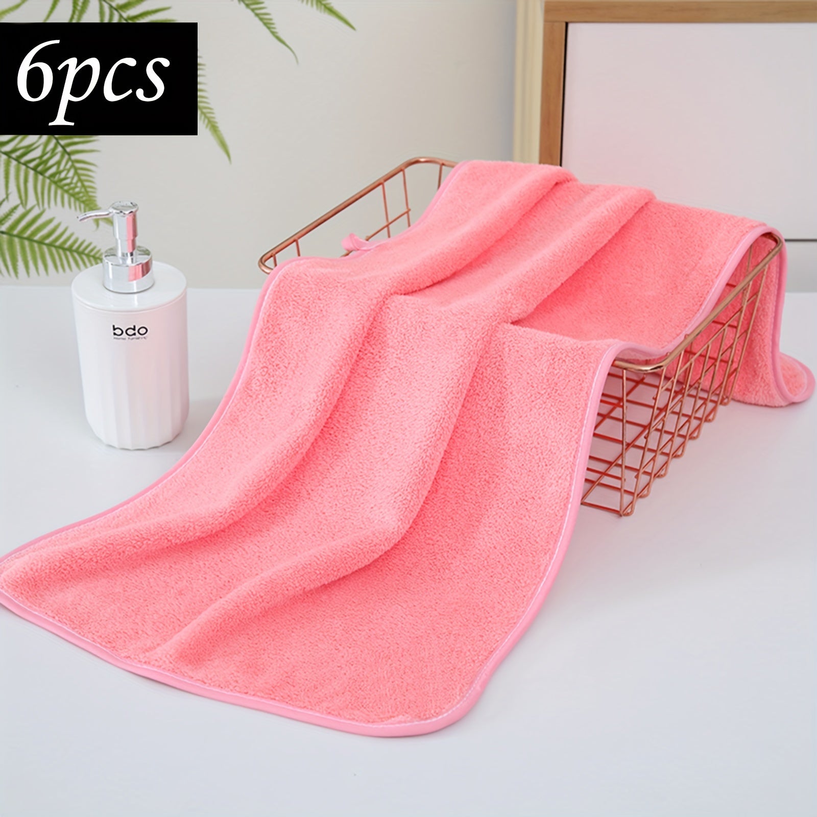 Juego de 6 toallas de mano de microfibra absorbentes, de secado rápido, ligeras, 34.8x74.9cm