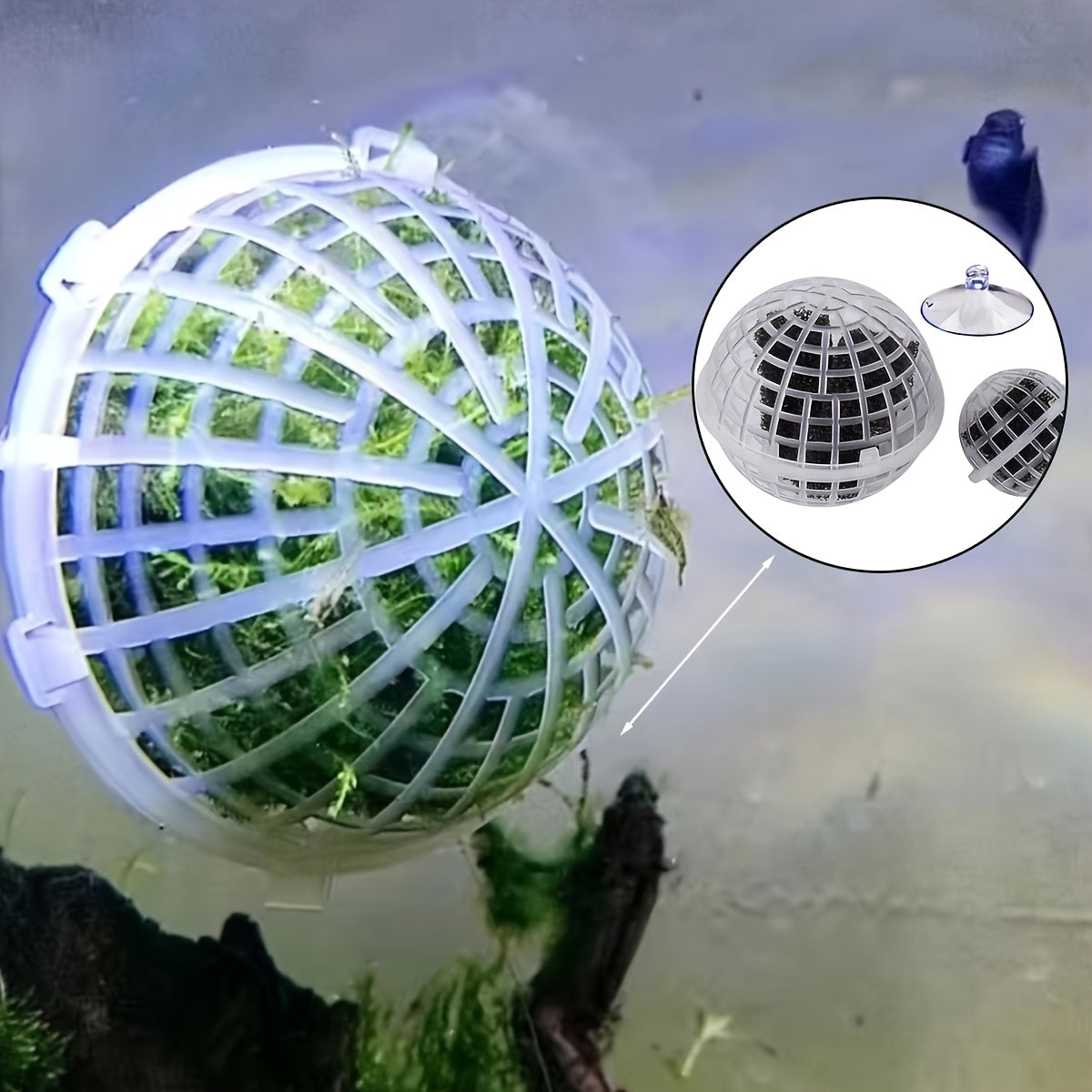 4pcs Moss Ball Holders for Fish Tank Decor High-Index Plastic Aquarium Accessories