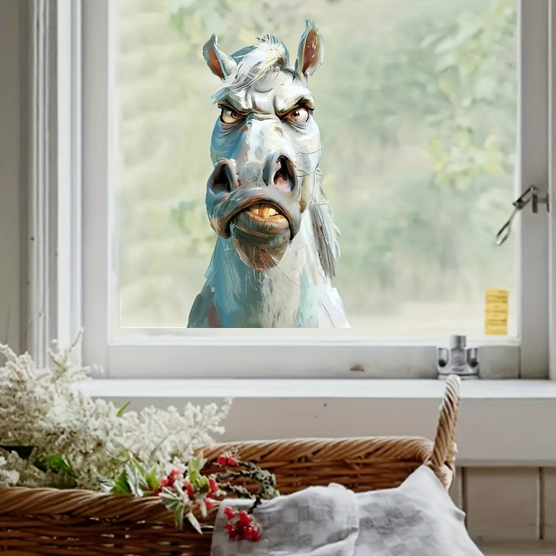 Funny Animal Expression Window Sticker Waterproof Self-Adhesive Wall Decor