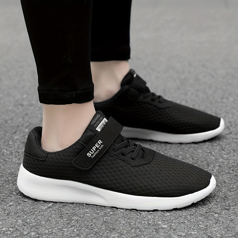 Мужские черные спортивные кроссовки из сетки с застежкой-липучкой, нескользящая подошва из ЭВА, размеры 10.5-3