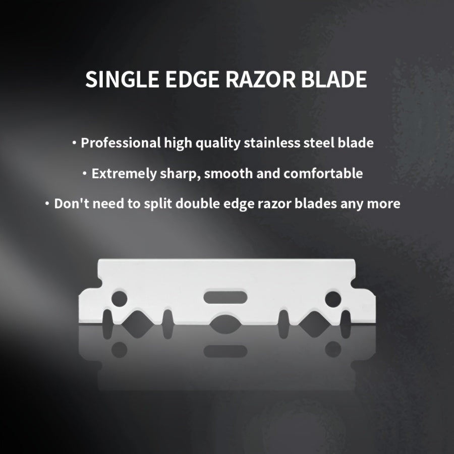 Cuchillas de afeitar de borde único para hombres, acero inoxidable, 100 unidades, afilado de precisión