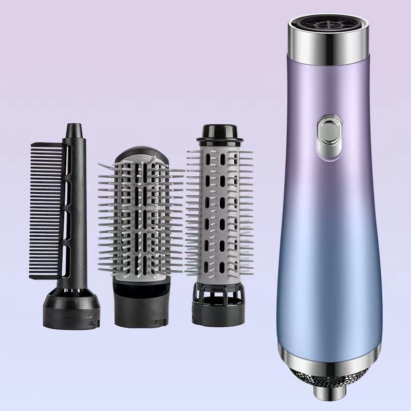 Multi-Function Electric Hair Dryer with Hot Air Comb Curling Rod and Straightening Comb