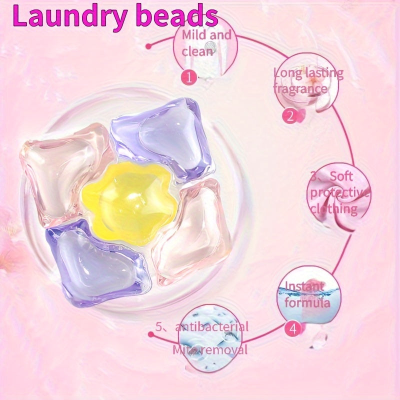 30 Pieces Five-in-One Laundry Gel Softener Detergent Deep Cleaning Fragrance