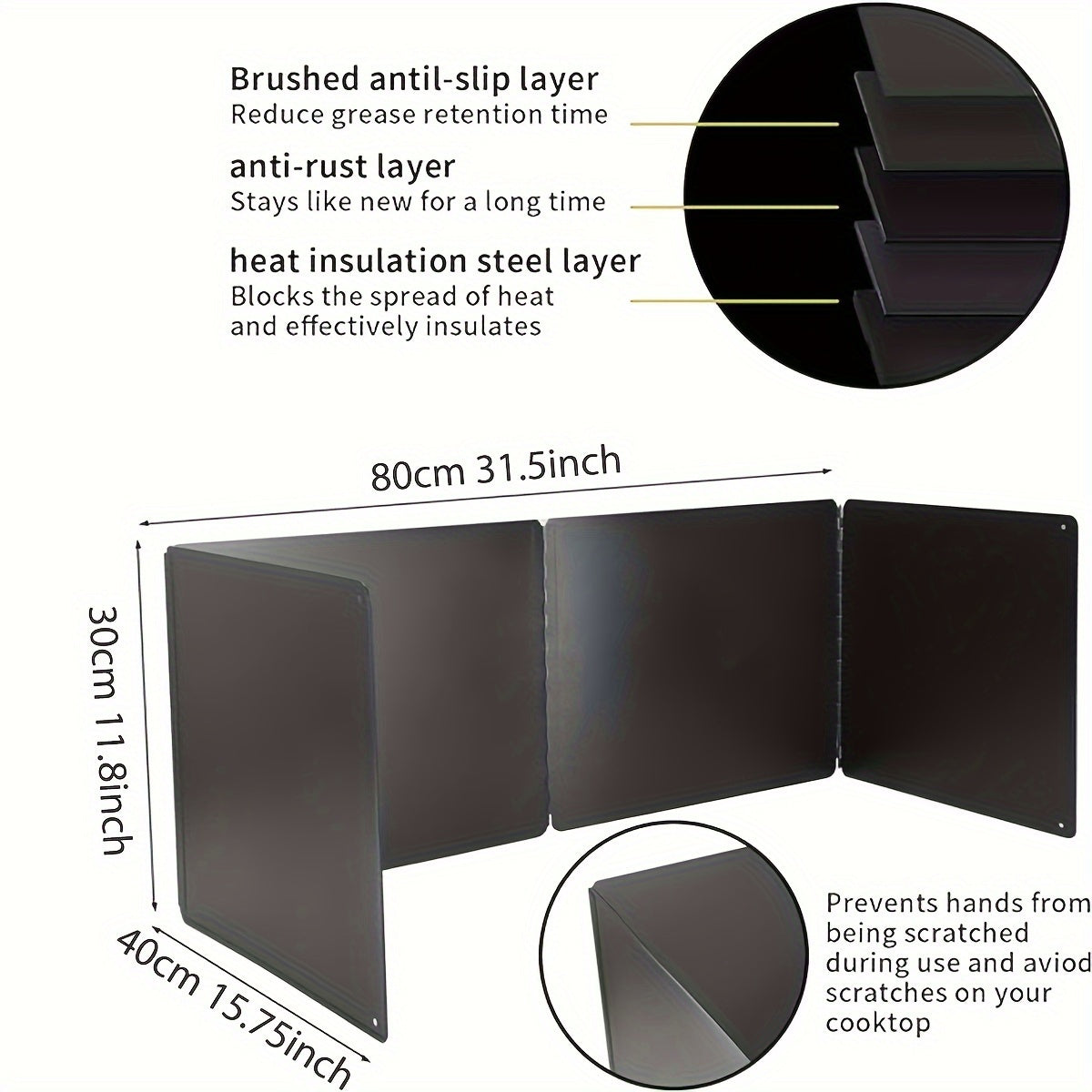Stainless Steel Foldable Splatter Guard for Stove Top and Frying Pan
