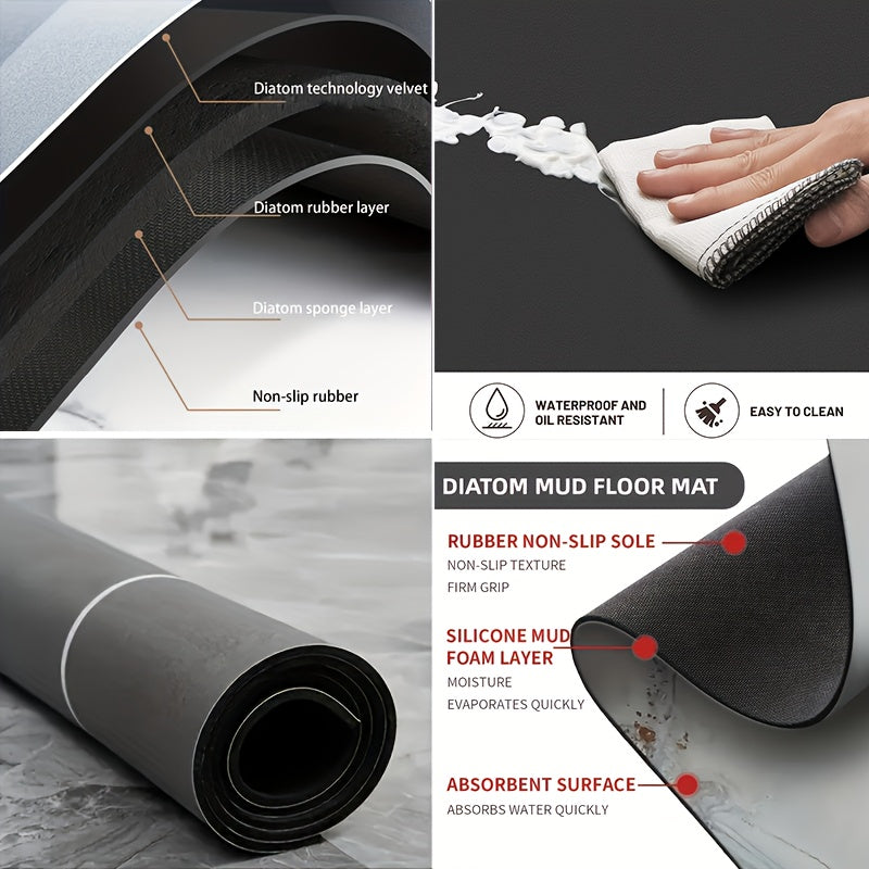 Solid Color Washer and Dryer Lid Protector Mat Non-Slip Absorbent Quick-Drying