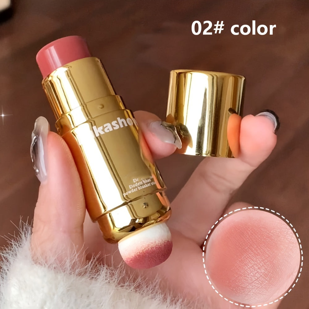 Women Waterproof Dual-Ended Blush Stick Matte Finish Buildable Coverage Orange Pink Red