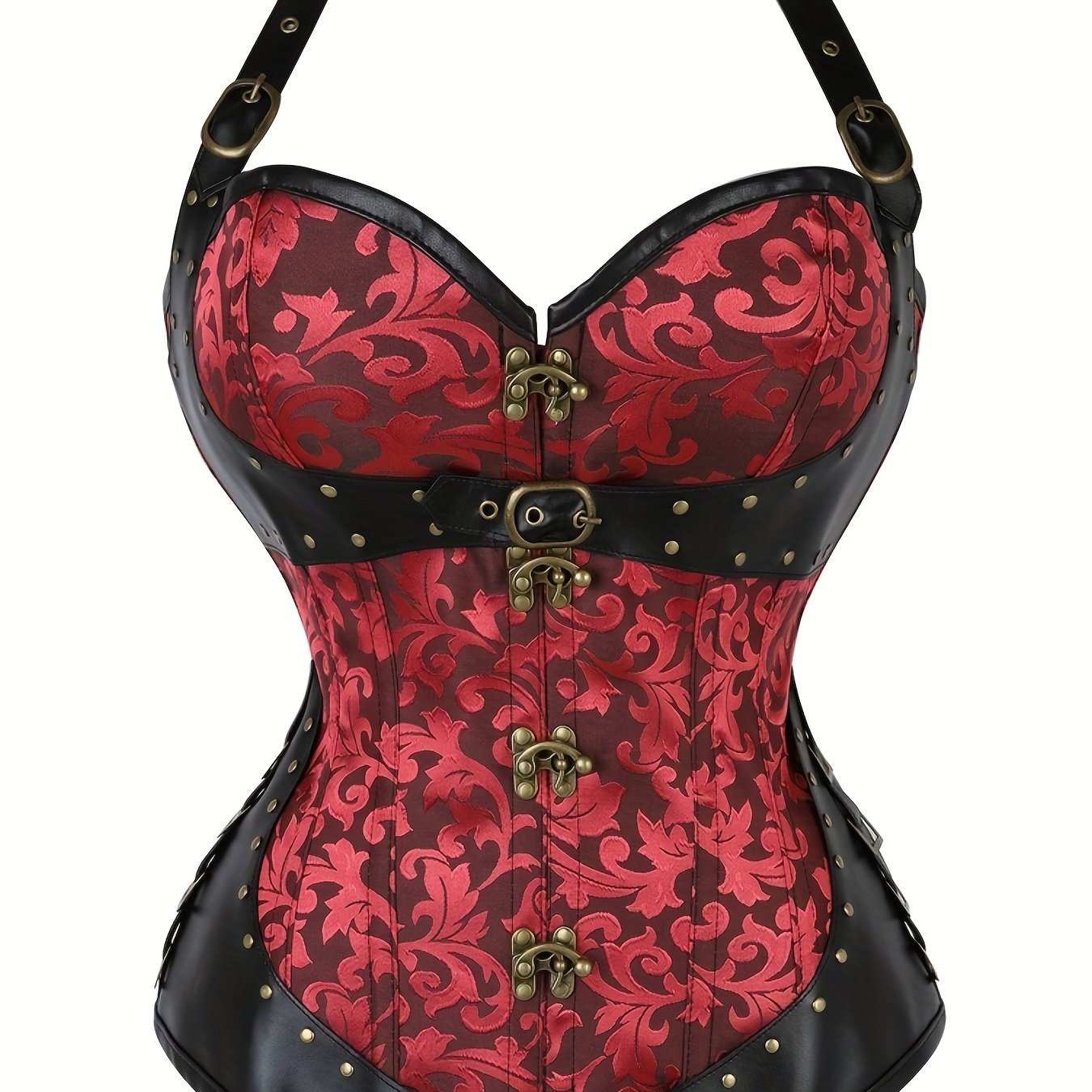 Women's Jacquard Strapless Corset with Tummy Control and Push-Up Support