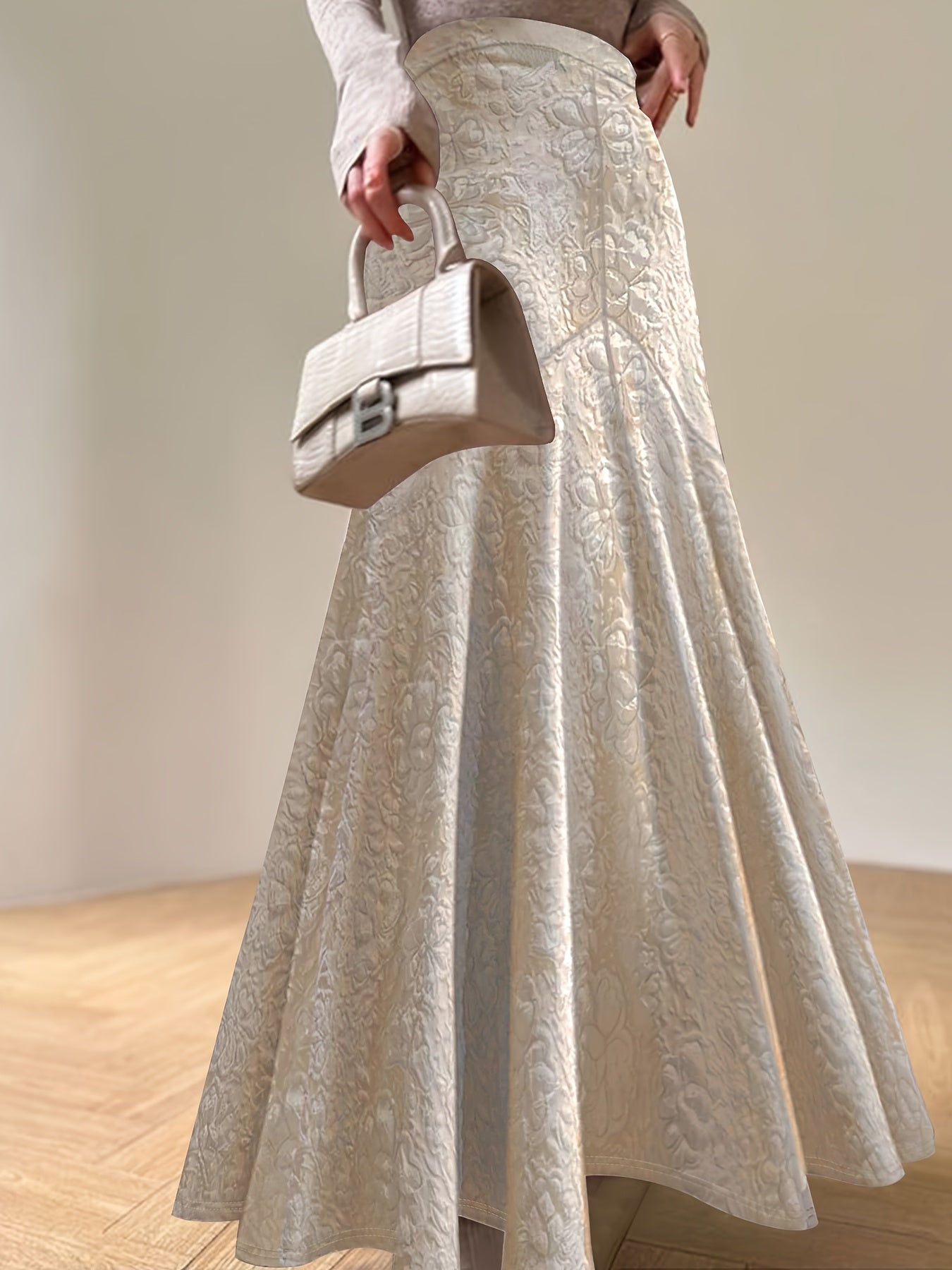 Plus Size Mermaid Lace Skirt Peach A-Line Zipper Evening All-Season