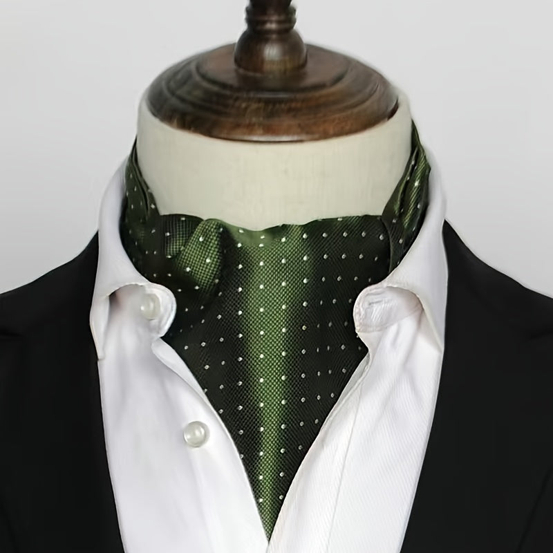 Men's Autumn Winter Double-Layer Paisley Pattern Collared Shirt Scarf for Casual Formal