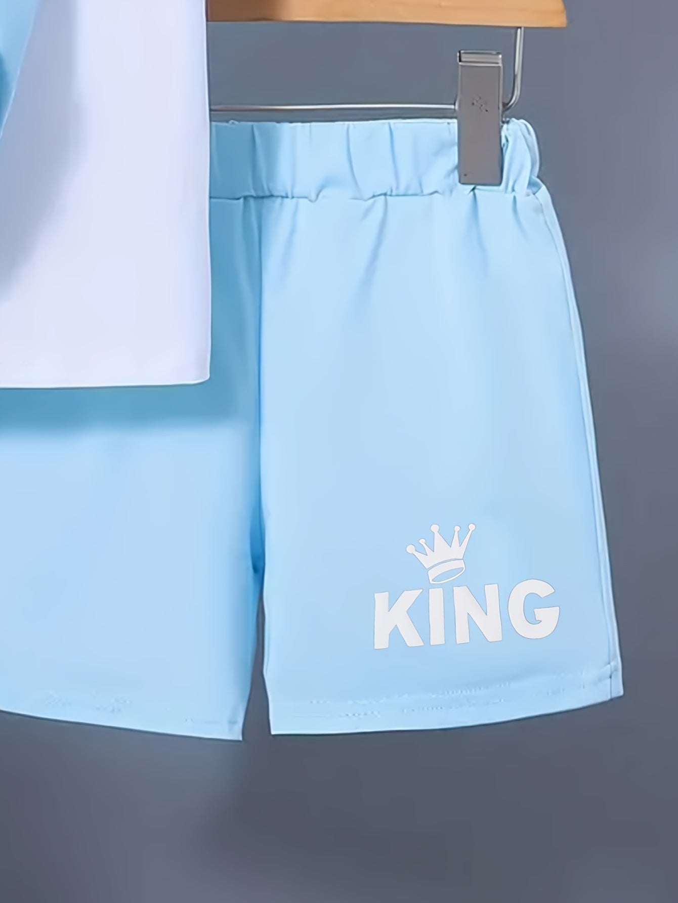 Boys Shorts Set Polyester Solid Color Casual Spring Summer Regular Fit