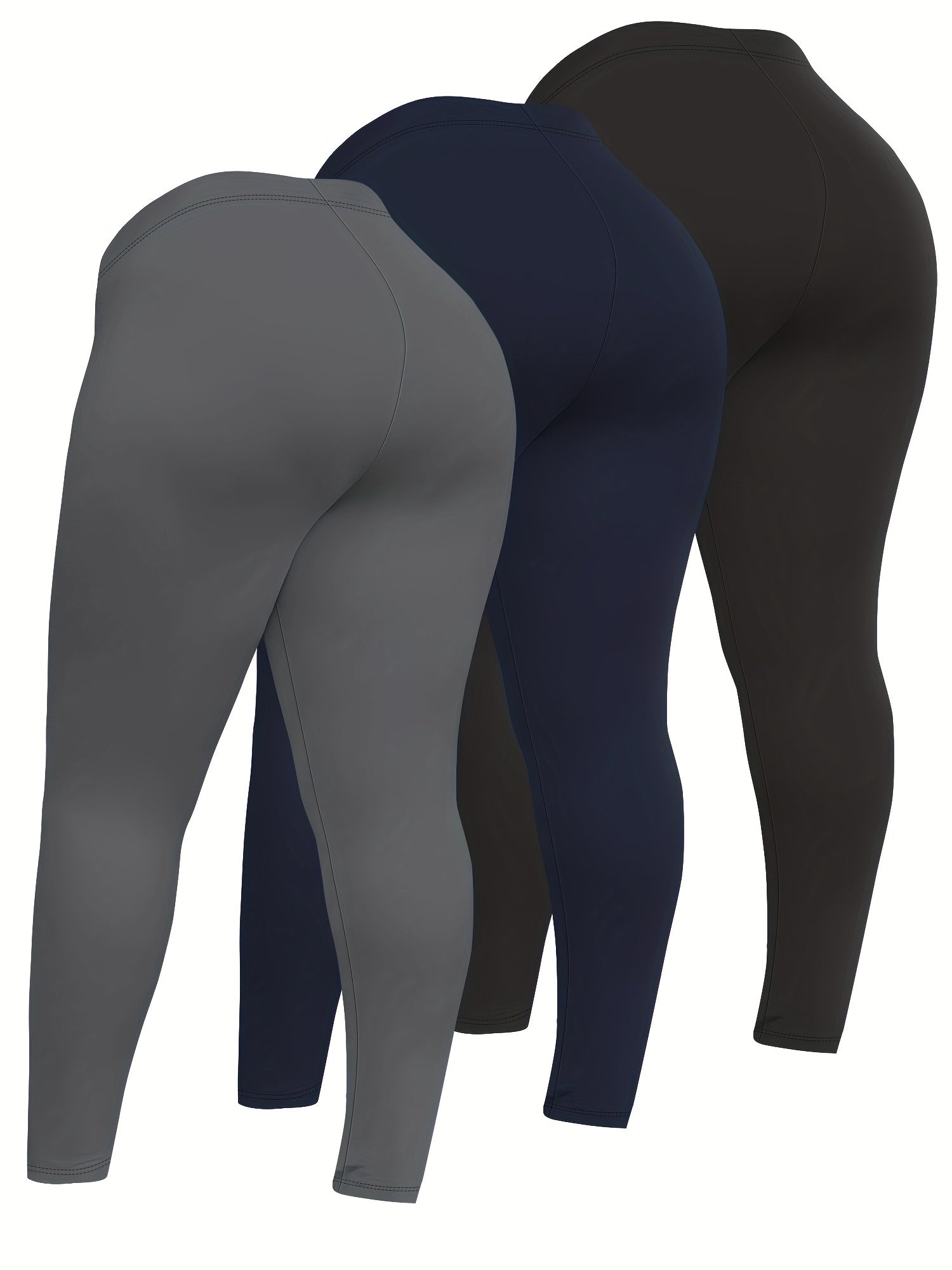 Plus Size Cropped Leggings 3-Pack High Stretch Knit Black Solid Skinny Pants