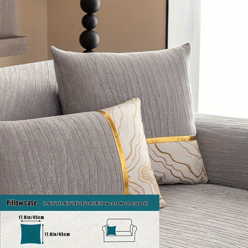 Chenille Sofa Cover for All Seasons Pet-Friendly Non-Slip Fits 1-4 Seater L-Shaped Contemporary