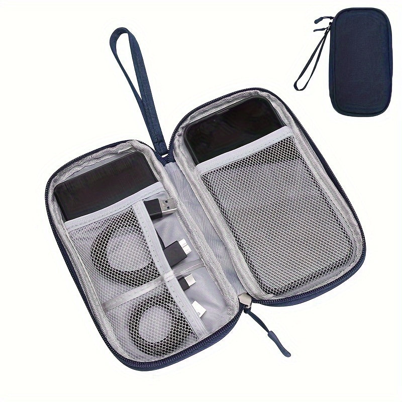 Bolsa portátil organizadora de cables con cremallera para cargadores y auriculares