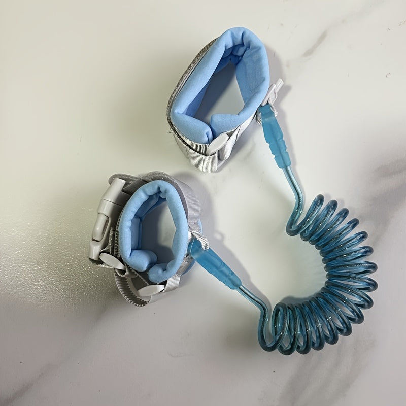 Children's Safety Wristband with Reflective Material and Induction Lock Blue Polyester