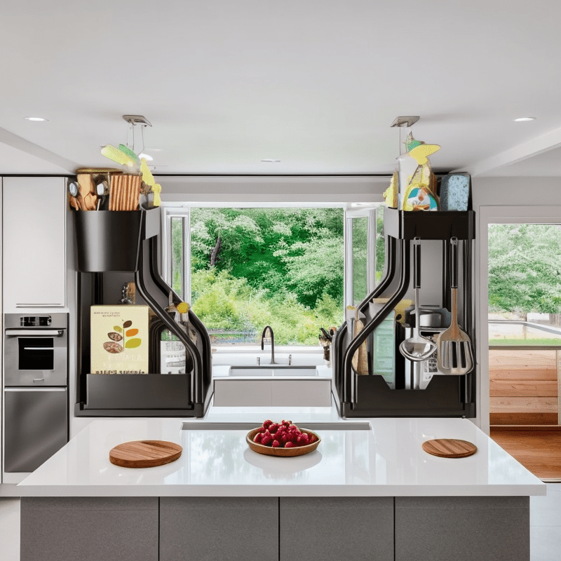 Анти-опрокидывающаяся стойка для бутылок и банок для кухонных столешниц, безопасна для посудомоечной машины, многофункциональный органайзер