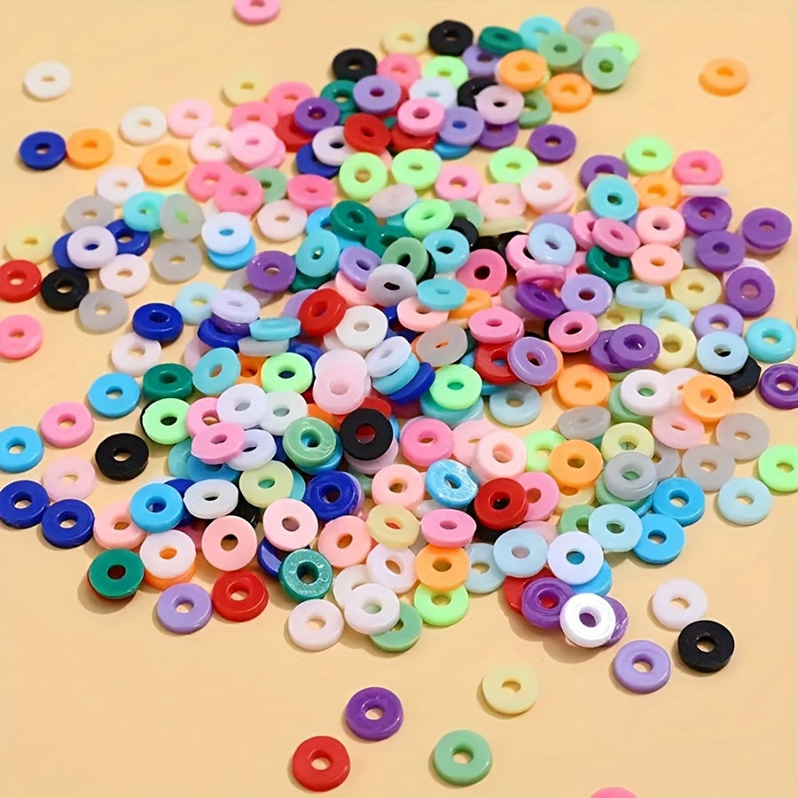 Polymer Clay Beads for Jewelry Making 6mm Flat Round Assorted Colors 10/15/17/24/28 Grids