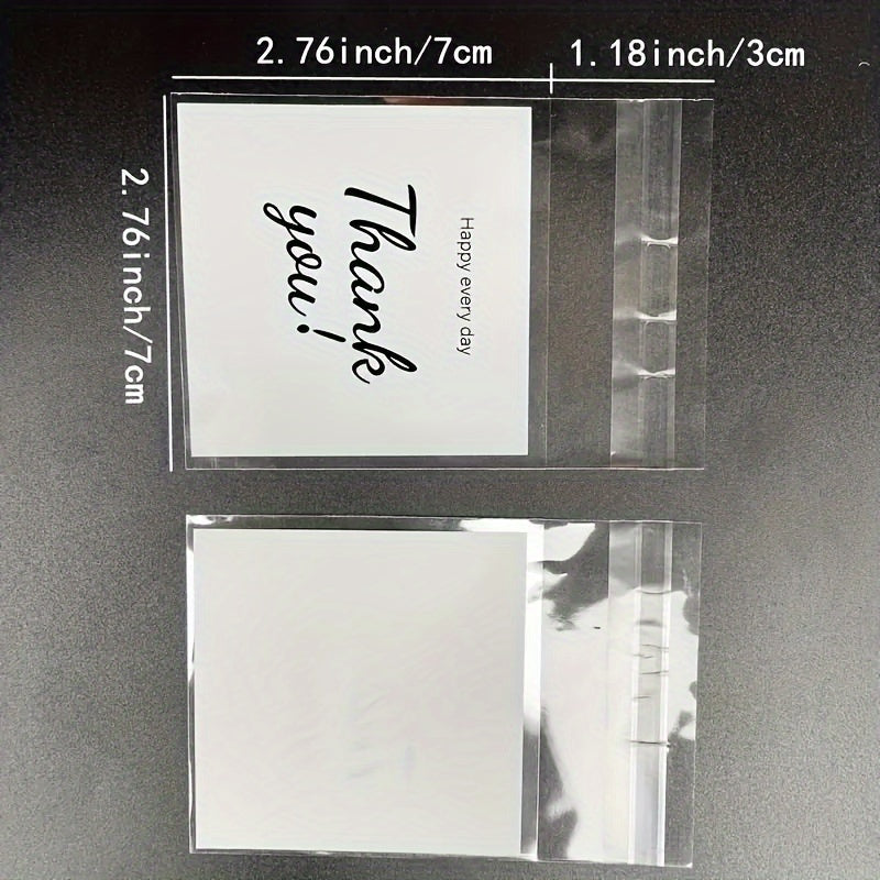 100 Snowflake Thank You Self-Sealing Gift Bags for Cookies Candy Jewelry