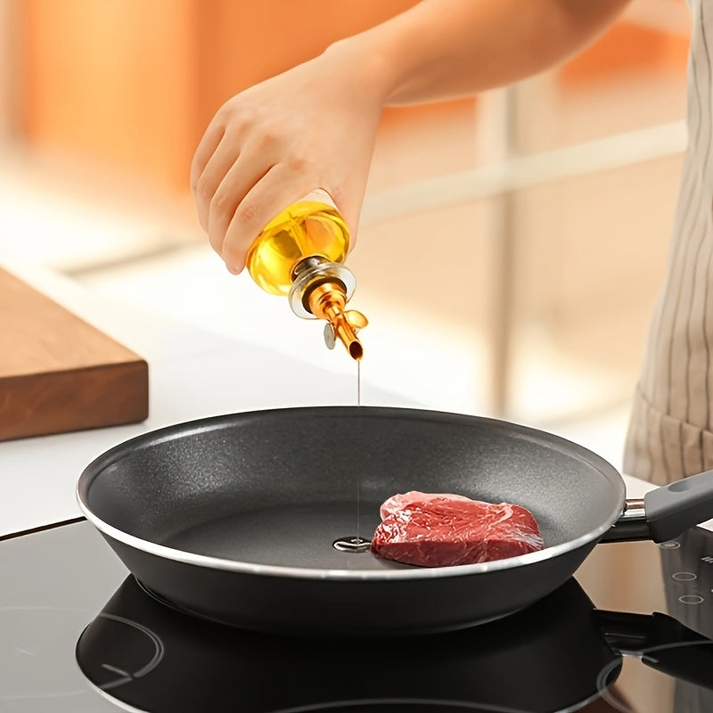 Set of 4 Oil Bottles with Glass Dispenser Leak-Proof Seasoning and Vinegar Bottles