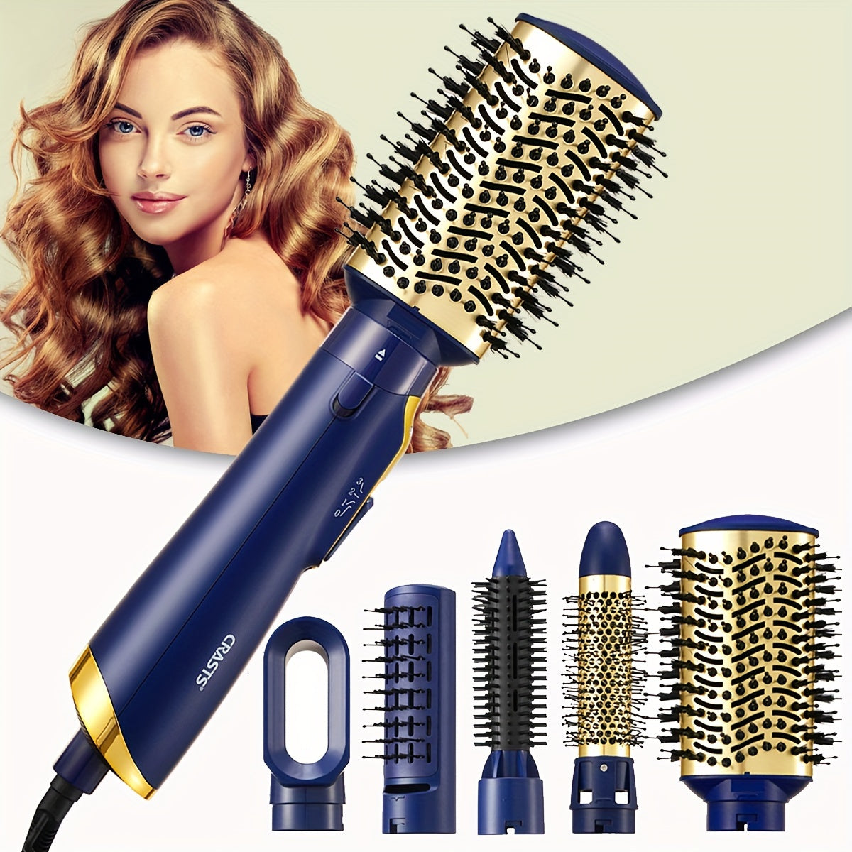 5-in-1 Negative Ion Hot Air Brush Hair Styler for Drying Curling Straightening