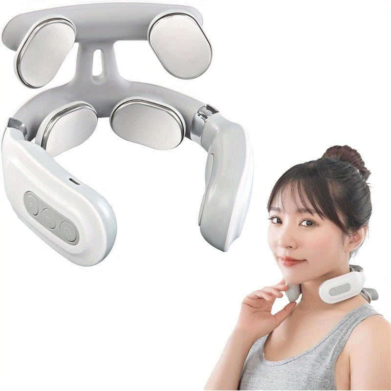 Yangi yangilangan elektr bo'yin massajchisi uyda, ofisda, sayohatda foydalanish uchun. O'g'il va qizlar uchun ideal sovg'a.