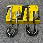 Stainless Steel Handheld Bidet Sprayer Set with Dual Mode Nozzle for Bathroom Cleaning and Toilet Flushing