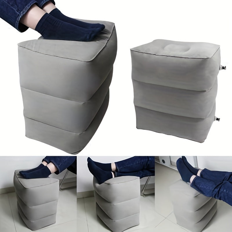 Inflatable Travel Pillow for Neck Support Flocking PVC Leg Pillow for Office and Travel