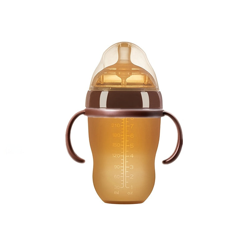 Kids Silicone Bottle with Handle 150ml 250ml Wide Mouth Deep Brown
