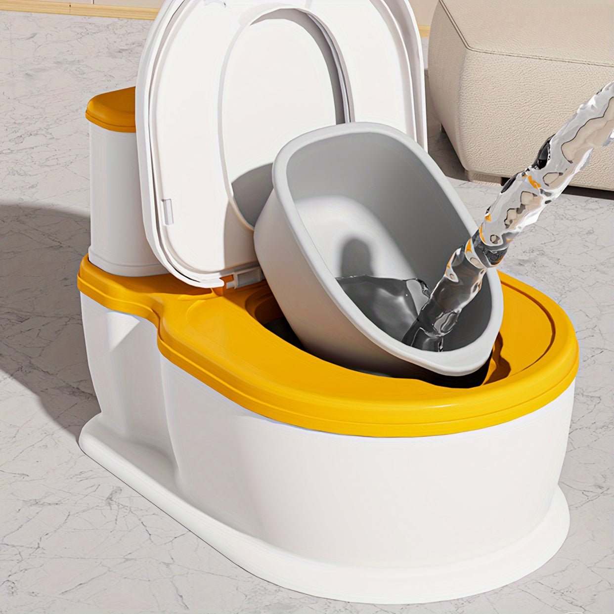 Kids Cartoon Design Portable Toilet Seat for Potty Training Duck Theme Durable Plastic