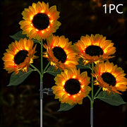 Vibrant Yellow Solar LED Sunflower Ground Stake Light Outdoor Garden Decor