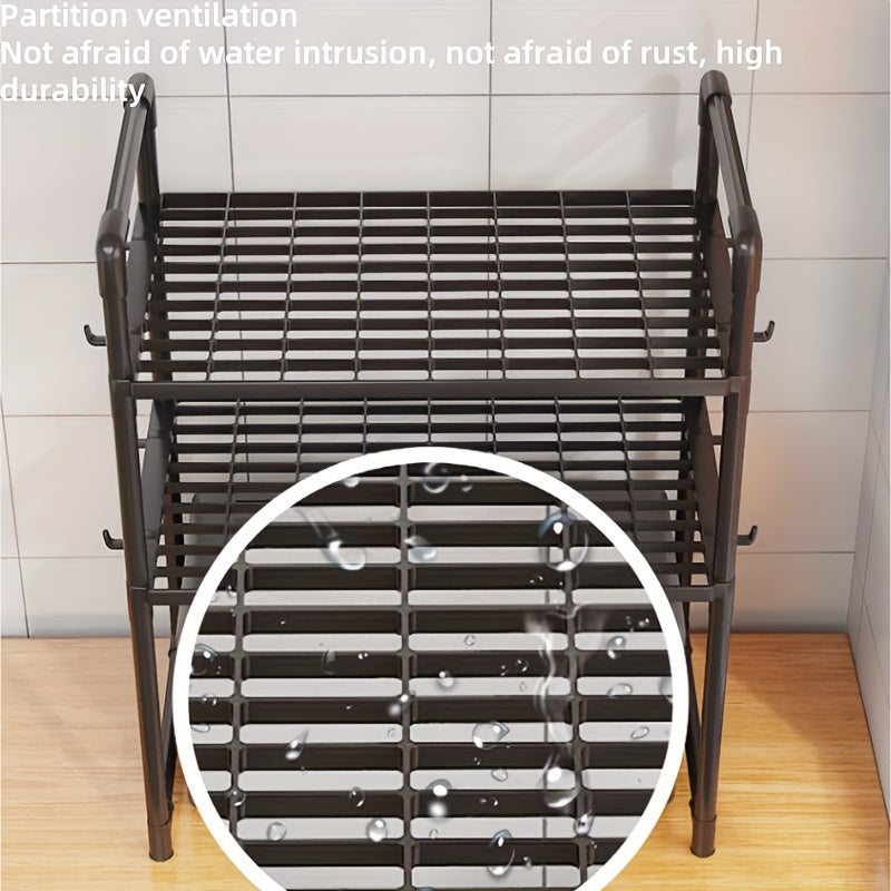 Soporte organizador de cocina con ganchos para pasamanos para almacenamiento de microondas, panificadora