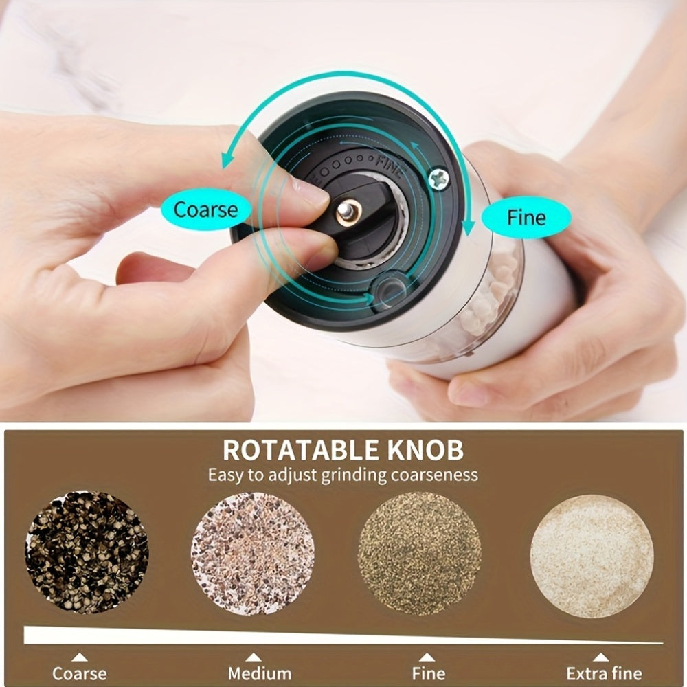 Par de molinillos eléctricos de sal y pimienta de acero inoxidable con carga por Type-C